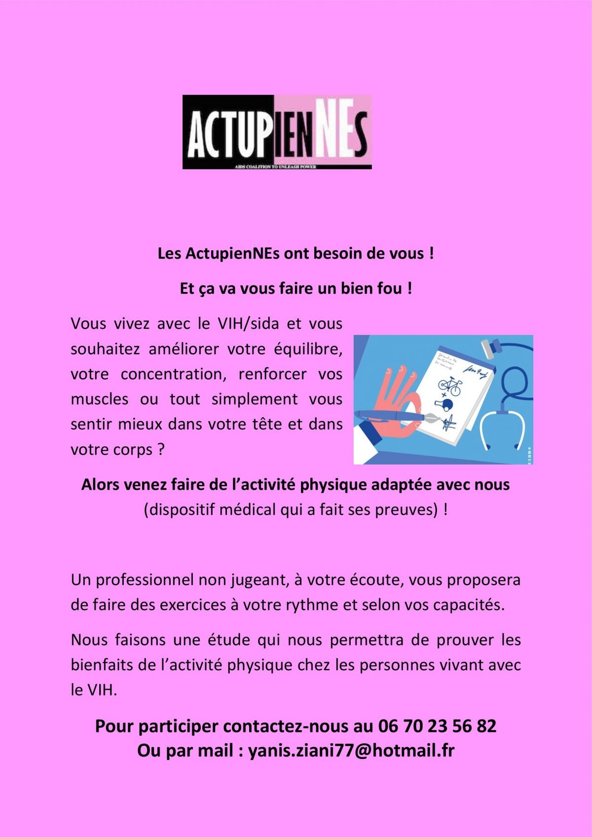 Participez à nos séances d&rsquo;Activité Physique Adaptée pour les séropos !